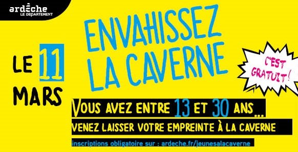 affiche événement envahissez la caverne jeunes Ardèche 2017