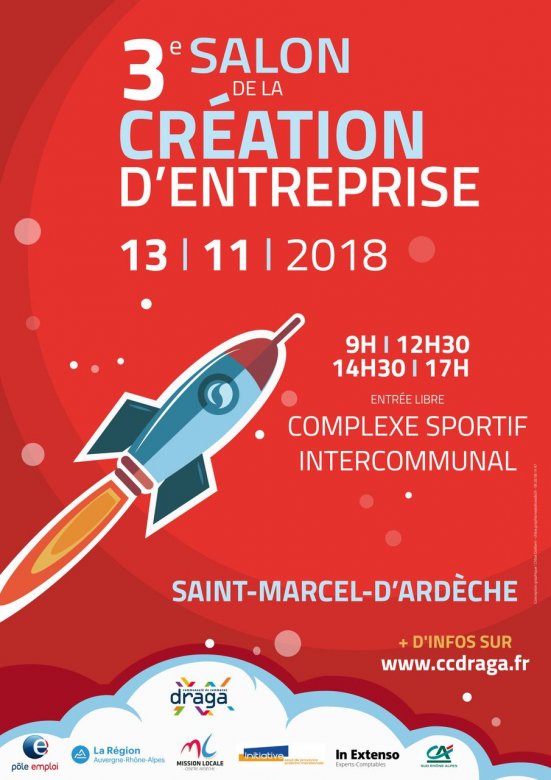 Salon de la Création d'Entreprise à Saint Marcel d'Ardèche le 13 novembre 2018 à partir de 9h
