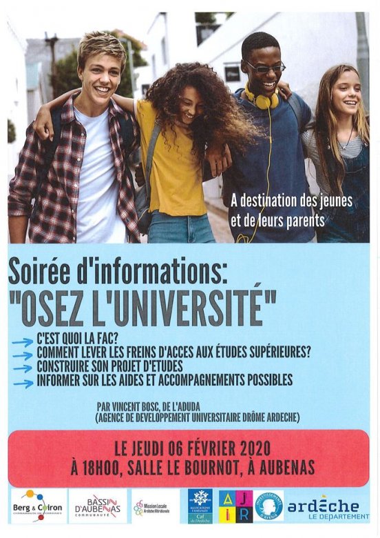 affiche Osez l'université le 6 février 2020 à Aubenas