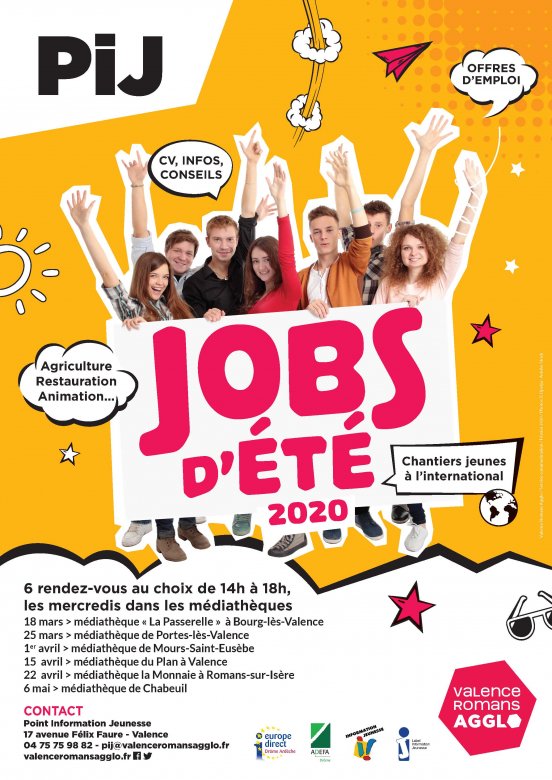 Affiche Jobs d'été 2020 Valence Romans Agglo