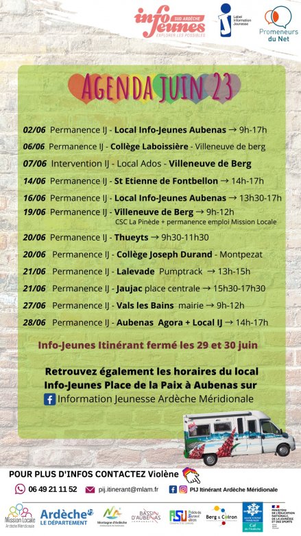 Permanences Info-Jeunes Itinérant Sud Ardèche